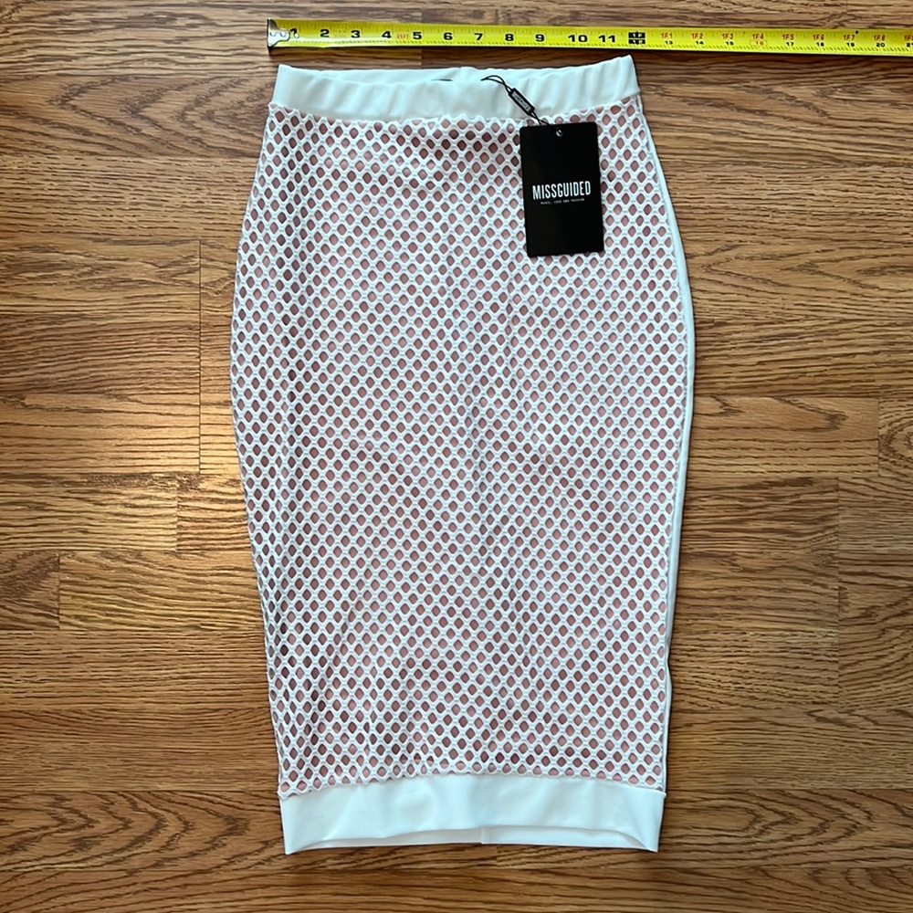 Missguided white mesh skirt
